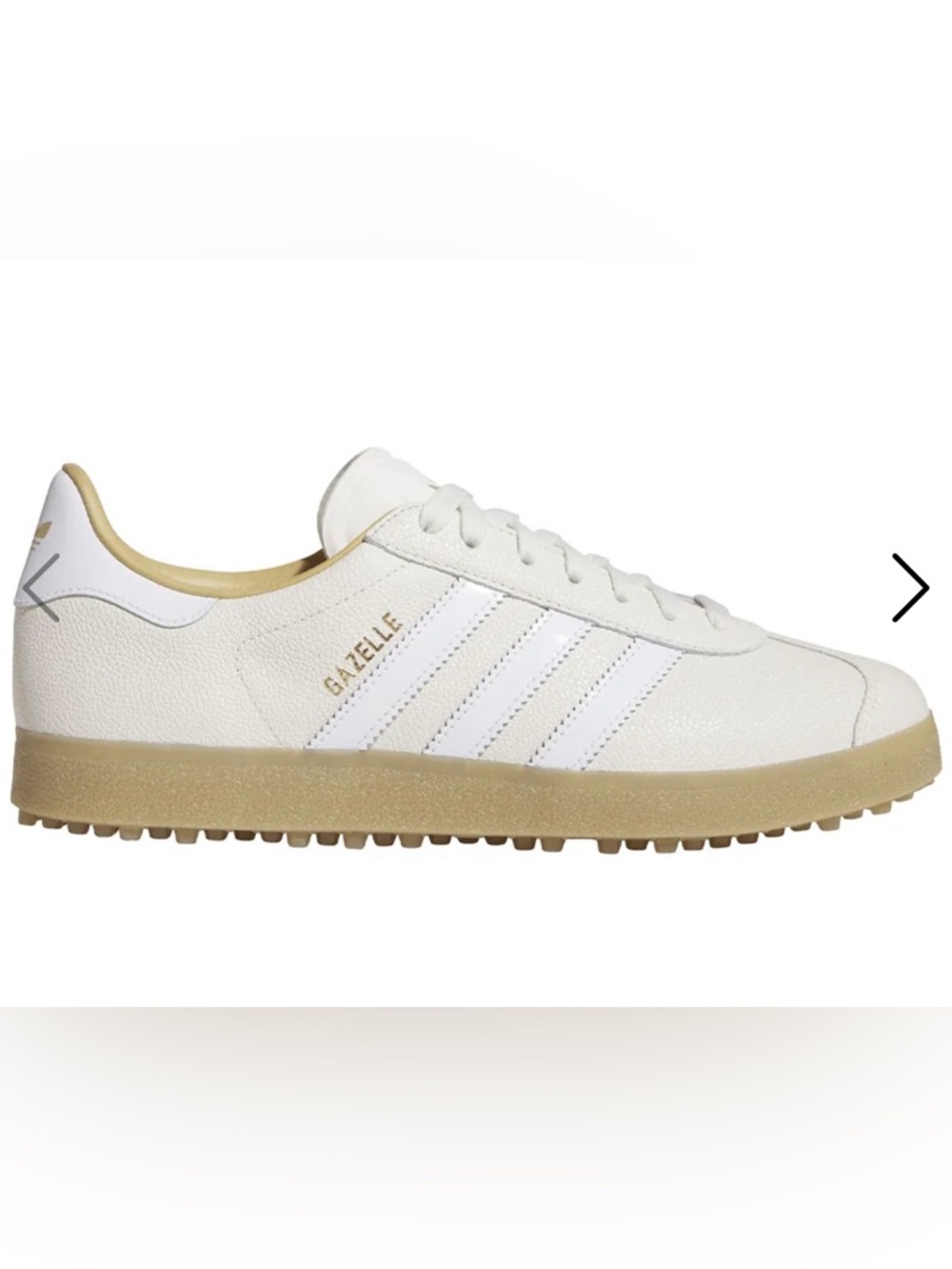 adidas Gazelle Lux Spikeless Golf Shoes - Chalk White/Cloud White/Gum Sz 13 Mens